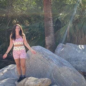 Beach Riot Floral Bile shorts and bra